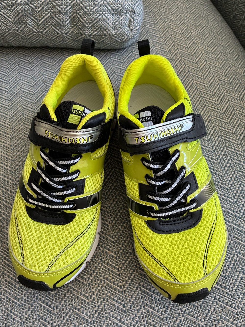 Tsukihoshi Kids' “Velocity” Neon Yellow and Black Sneakers